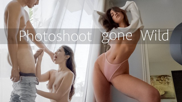 Seksi Model Etkileyici Pozlar Verdiği Fotoğrafçıya İş Sonu Amcığını Sundu